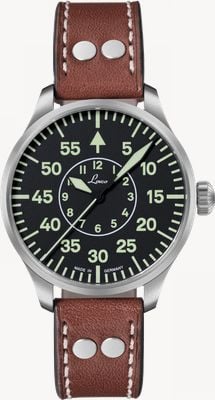 Laco Aachen Automatic (39mm) Black Dial / Brown Leather Strap 861990