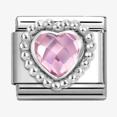 Nomination Classic Dotted Heart Sterling Silver & Steel Charm 330606/003