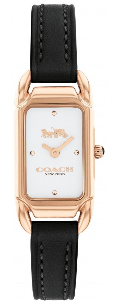 Coach Cadie femme cuir noir cadran blanc 14504027 montre