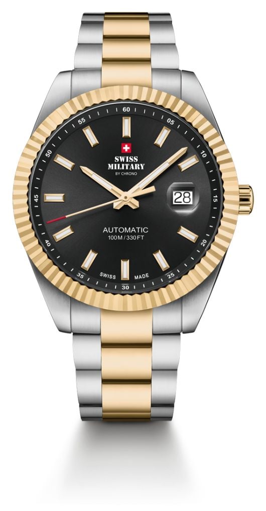 Swiss Military by Chrono Automatic Black Dial Two Tone Watch