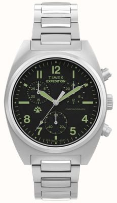 Timex エクスペディション・キャップストーン・クロノグラフ（41mm）ブラックダイヤル／ステンレススチールブレスレット TW2Y61200