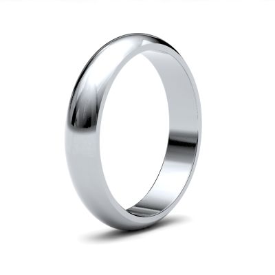 James Moore Wedding Rings | 18ct White Gold | 4mm | Medium | D-Shape | AG_4LMD-18W