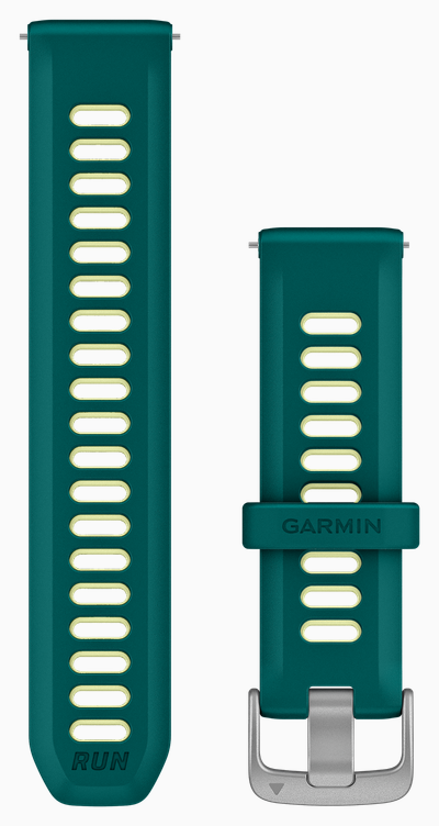 Garmin Quick Release Band (20mm) Teal Green & Citron Silicone / Silver Hardware - Strap Only 010-11251-B8