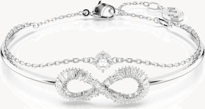 Swarovski Hyperbola Bangle Infinity White Crystals Rhodium Plated 5684049