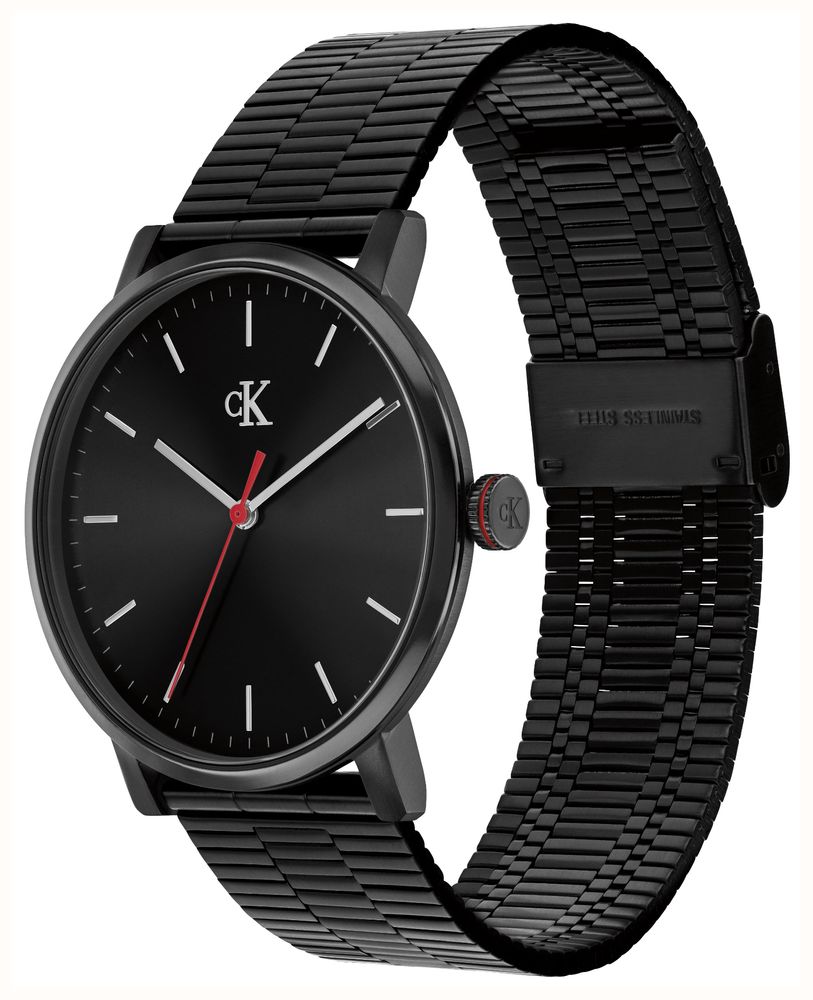 Calvin Klein CK Real Quartz (40mm) Black Dial / Black PVD Stainless Steel Bracelet 25200600 - vista alternativa 3