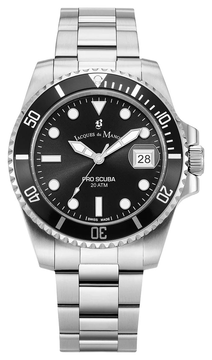 Jacques Du Manoir Pro Scuba 43mm Black Dial  Stainless Watch
