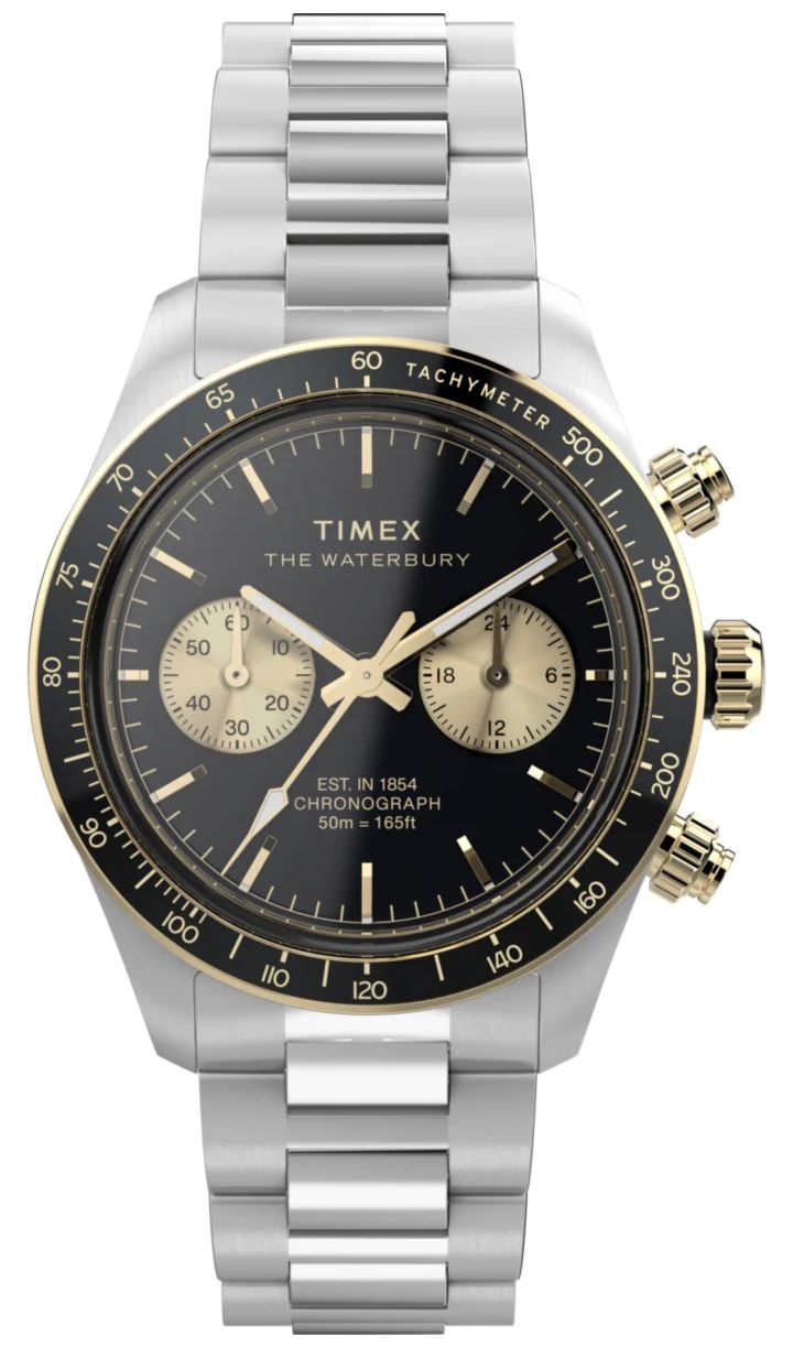 Timex Waterbury Heritage Chronograph 39mm Black Sunray Watch