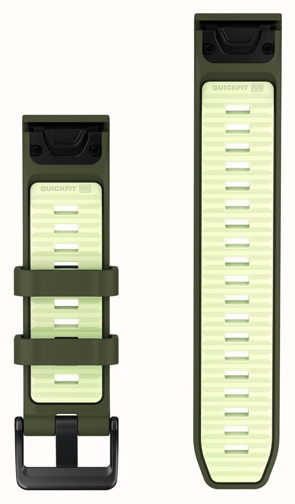 Garmin QuickFit Bands (22mm) Olive Drab/Citron Silicone with Black Hardware - Strap Only 010-14507-01 - alternate view 2