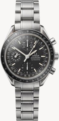 Pre-owned Omega Speedmaster Automatic Chronograph (39mm) Black Dial / Stainless Steel Bracelet Watch JMP-175575