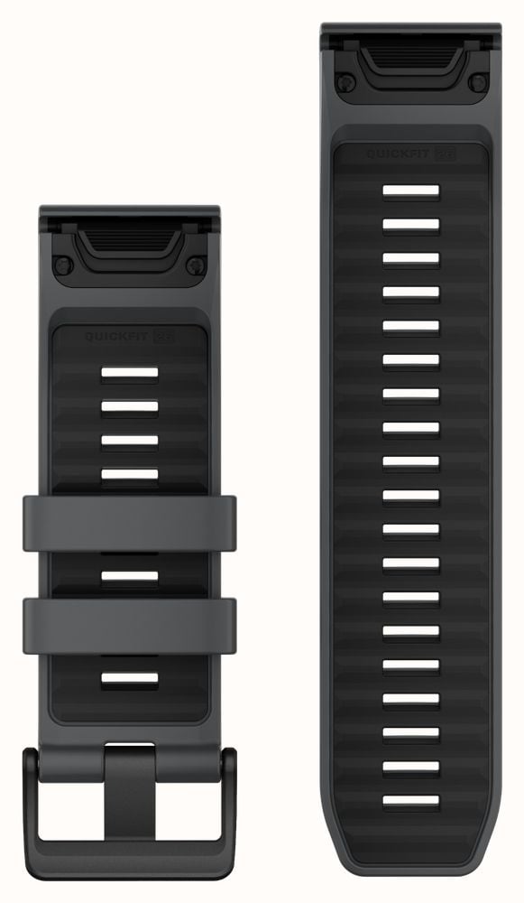 Garmin QuickFit Bands (26mm) Slate Grey/Black Silicone with Black Hardware - Strap Only 010-13393-11 - alternate view 2
