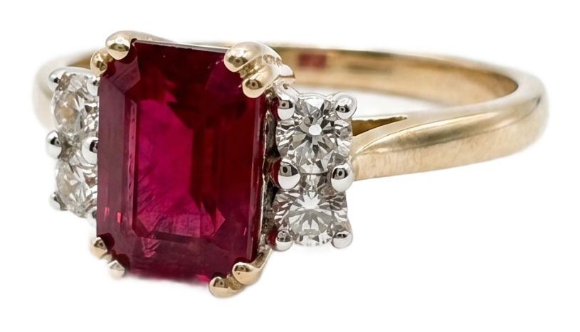 James Moore & Co 9ct Yellow Gold Ruby Diamond Ring J54512 Jewellery