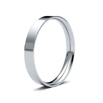 James Moore Wedding Rings | 9ct White Gold | 2.5mm | Light | Flat Court | AG_2.5LLE-9W