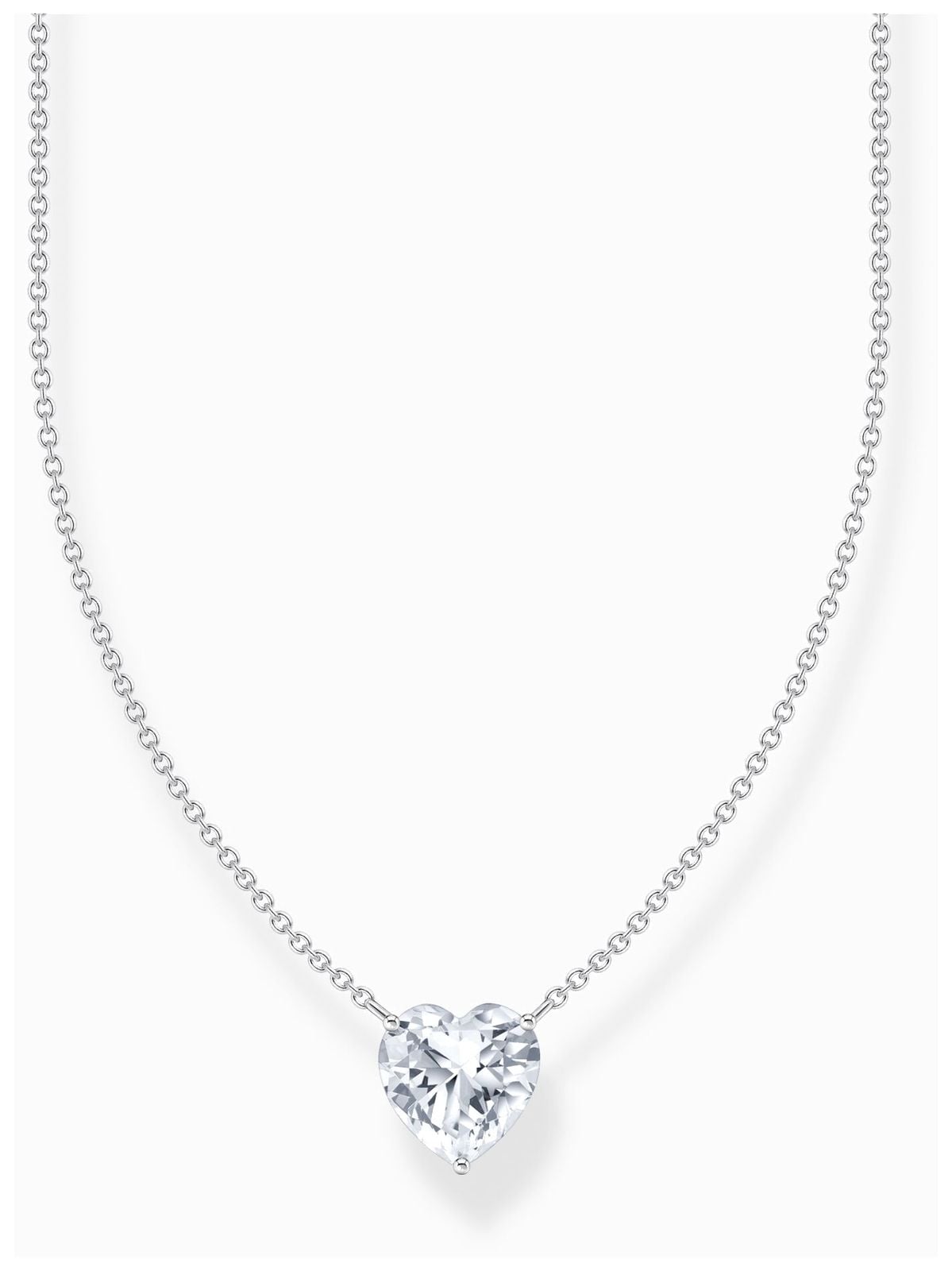 Thomas Sabo Heart-Shaped White Zirconia Sterling Silver Jewellery