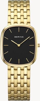 Bering Classic Quartz (26mm) Black Dial / Gold PVD Stainless Steel Bracelet 12526-732