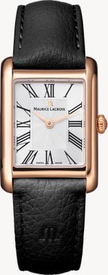 Maurice Lacroix Fiaba Square (24mm) Silver Sunbrushed 'fliniqué' Dial / Black Leather Strap FA1205-PVP01-110-2