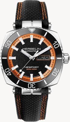 Herbelin Orologio Newport subacqueo automatico edizione limitata 1 di 8 (42mm) quadrante nero / cinturino tessile nero 1774AN118