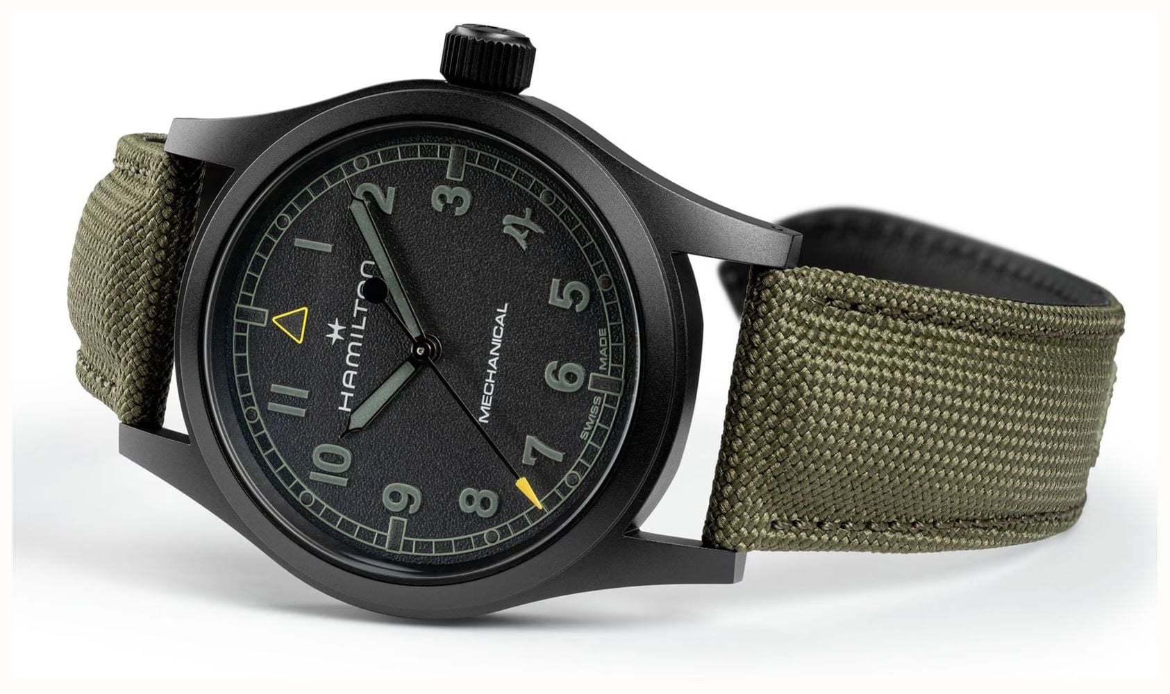 Hamilton Khaki Field Mechanical *Call of Duty - Modern Warfare 4* (38mm) Black Dial / Green Textile Strap H69469930 - autre vue 5