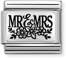 Nomination Classic PLATES Steel And Silver 925 MR & MRS Flower Charm 330111/15