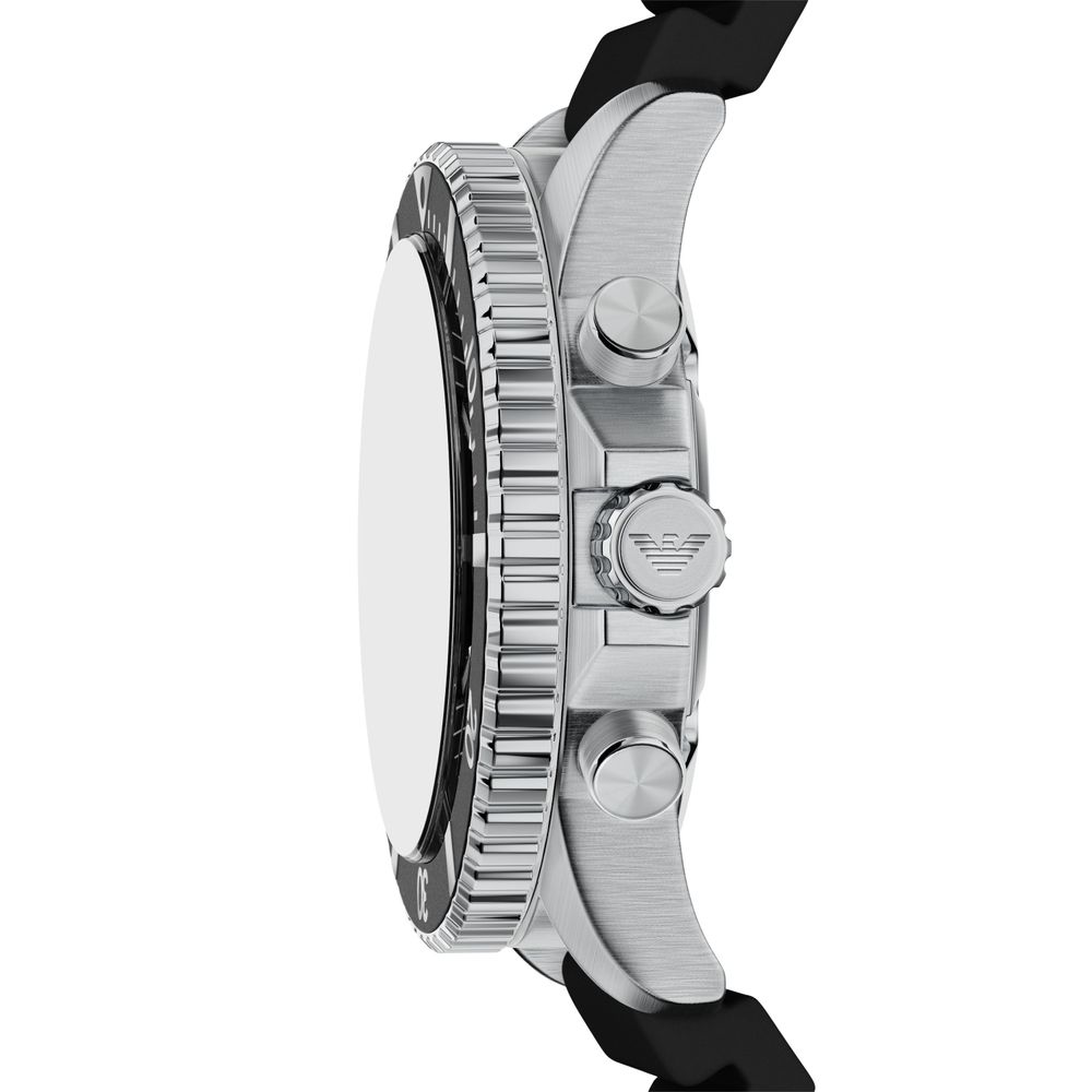 Emporio Armani Solar Chronograph (44mm) Black Dial / Black Silicone Strap AR11830 - alternative Ansicht 2