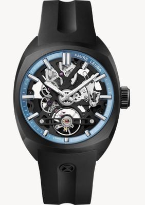 Favre Leuba Chief Skeleton Automatic (40mm) Black Skeleton Dial / Black Rubber Strap 00.20106.105.04.301