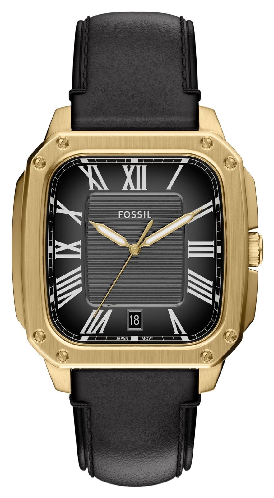 Fossil homme Crosby (42 mm) cadran noir texturÃ© / montre