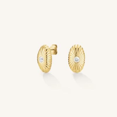 Rosefield Jewellery Ladies Bold Solitary Texture Gold Studs JEBTG-J1202