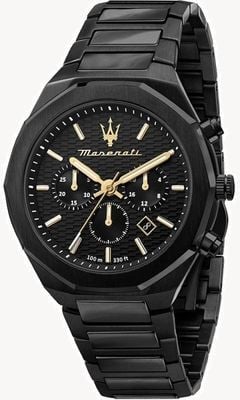 Maserati Herrenstil | schwarzes Chronographen-Zifferblatt | schwarzes Edelstahlarmband R8873642005