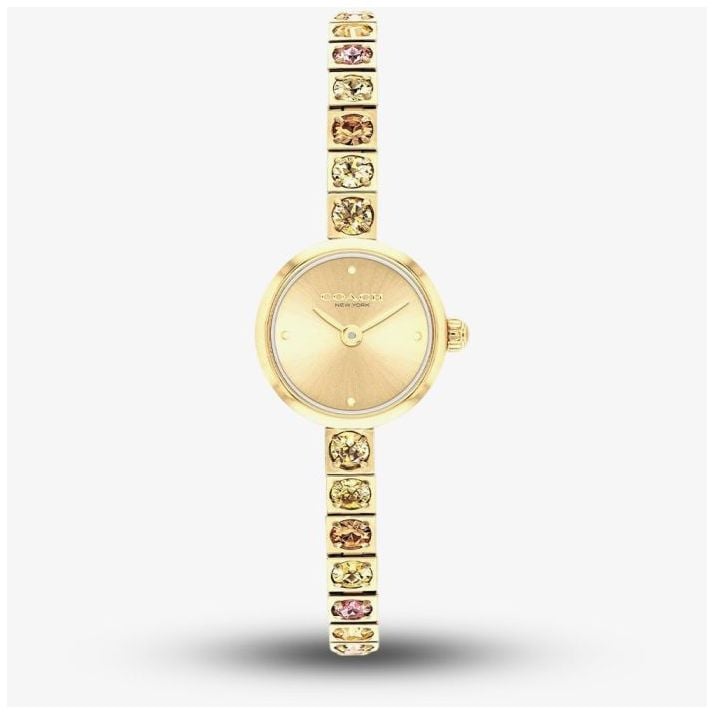 Coach Coach Ladies Iris Gold Plated Tennis Bracelet Watch