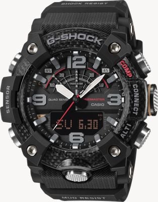Casio G-Shock Master of G Mudmaster Carbon（51.3毫米）双显/黑色树脂表带 GG-B100X-1AER