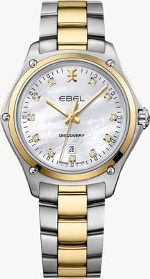 EBEL Discovery: esfera de nácar con 11 diamantes (33 mm) y brazalete de acero inoxidable en dos tonos 1216531