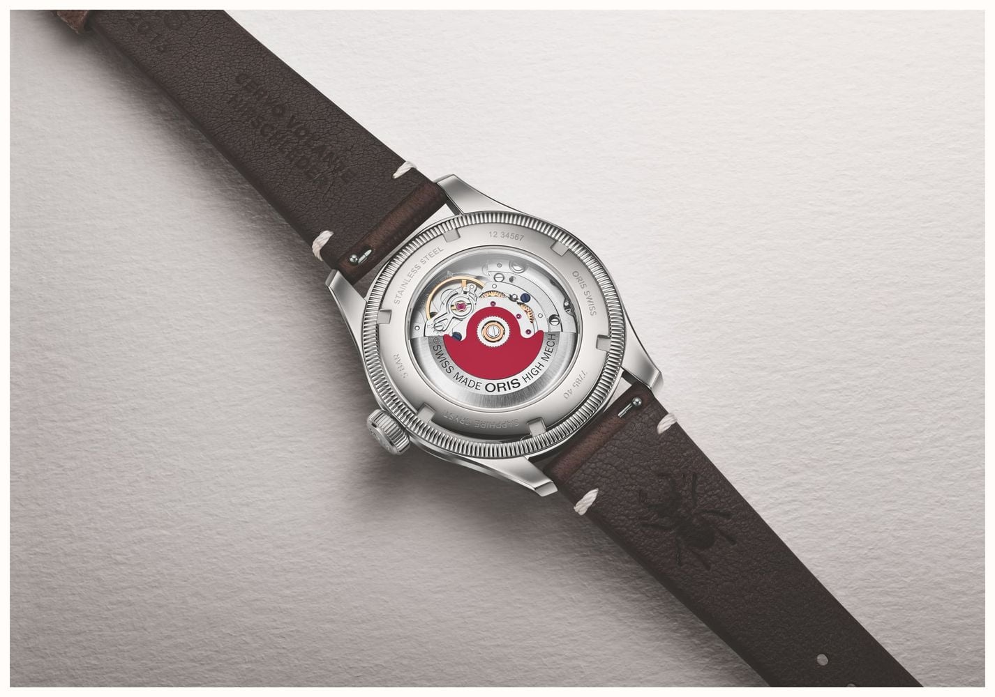 ORIS x Cervo Volante Big Crown Pointer Date Automatic (40mm) Burgundy Dial / Dark Brown Leather Strap Watch 01 754 7785 4038-SET - autre vue 5