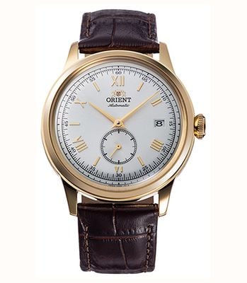 Orient Bambino Small Seconds Mechanical (38mm) Sunray Silver Dial / Brown Leather Strap RA-AP0106S30B