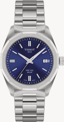Tissot PRC 100 Solar (34mm) Blue Dial / Stainless Steel Bracelet T1518221104100