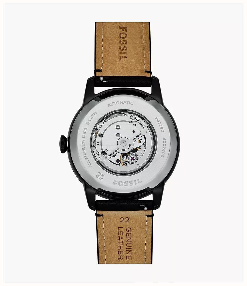 Fossil Townsman 44 mm Automatic Black Leather ME3290 - vista alternativa 3