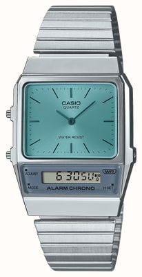 Casio Vintage | blauwe wijzerplaat | roestvrijstalen armband AQ-800EC-2AEF