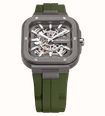 Herbelin Cap Camarat Square Titanium Automatic (40.5mm) Skeleton Dial / Khaki Green FKM Rubber Strap Watch 1846SQTDCK - vue alternative 2