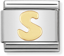 Nomination Classic Letter S 18ct Gold & Steel Charm 030101/19