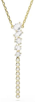 Swarovski Mesmera Y necklace, Mixed cuts, White, 18K gold finish 5747997