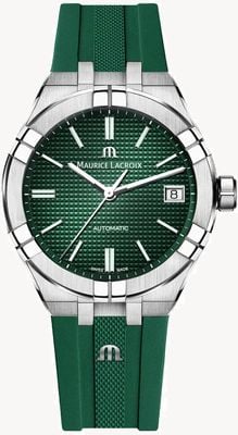 Maurice Lacroix Aikon automaat (39mm) groene clous de paris wijzerplaat / groen rubber AI6007-SS000-630-5