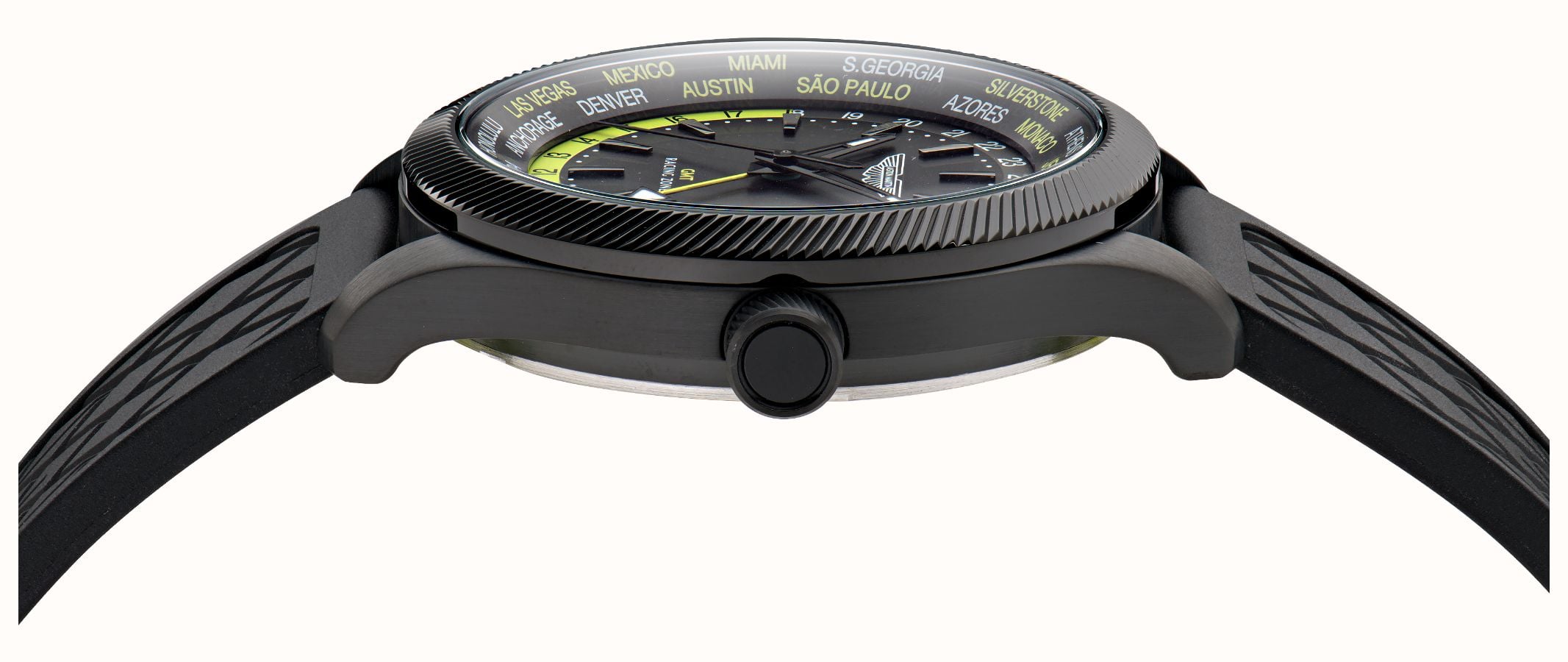 Aston Martin GRZ Icon Quartz Racing Zone GMT (41mm) Black Dial / Black Silicone Strap MTIZ1F501 - alternative Ansicht 3