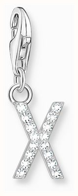 Thomas Sabo Charm Pendant Letter X With White Stones Sterling Silver 1961-051-14