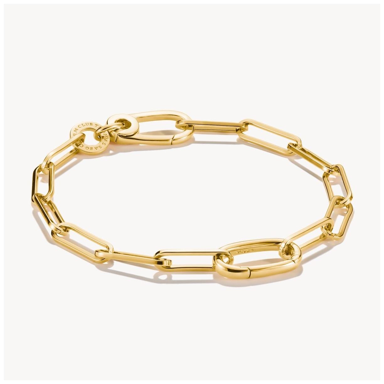 Thomas Sabo Charm Bracelet Paperclip With Connect Link Gold- Jewellery