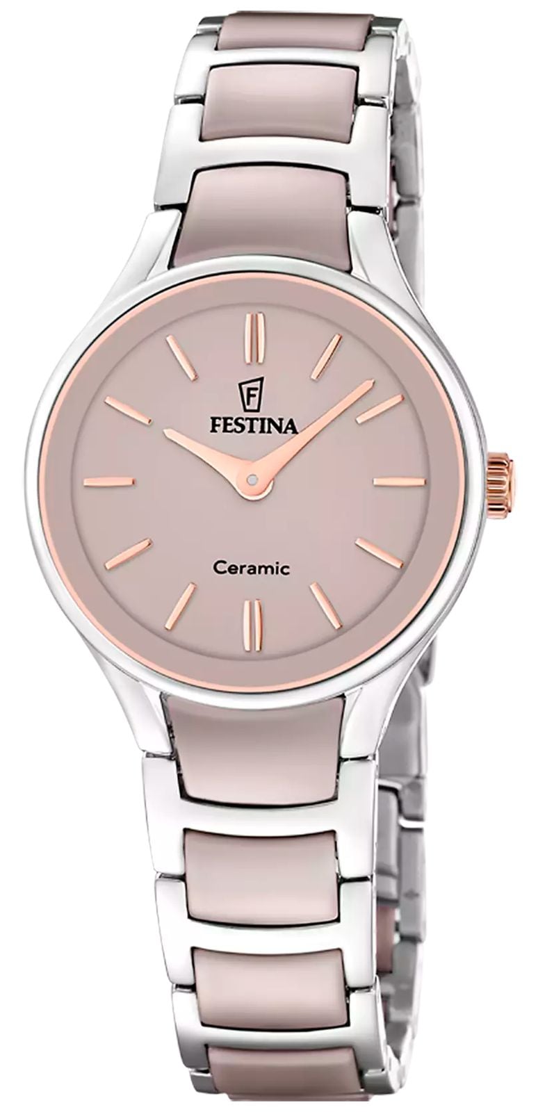 Festina Ceramic Quartz 305mm Pink Dial Stainless Steel Watch Festina Ceramic Quartz 305mm Pink Dial Stainless Steel Watch