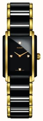 RADO Montre à cadran carré en céramique haute technologie avec diamants intégrés R20845712
