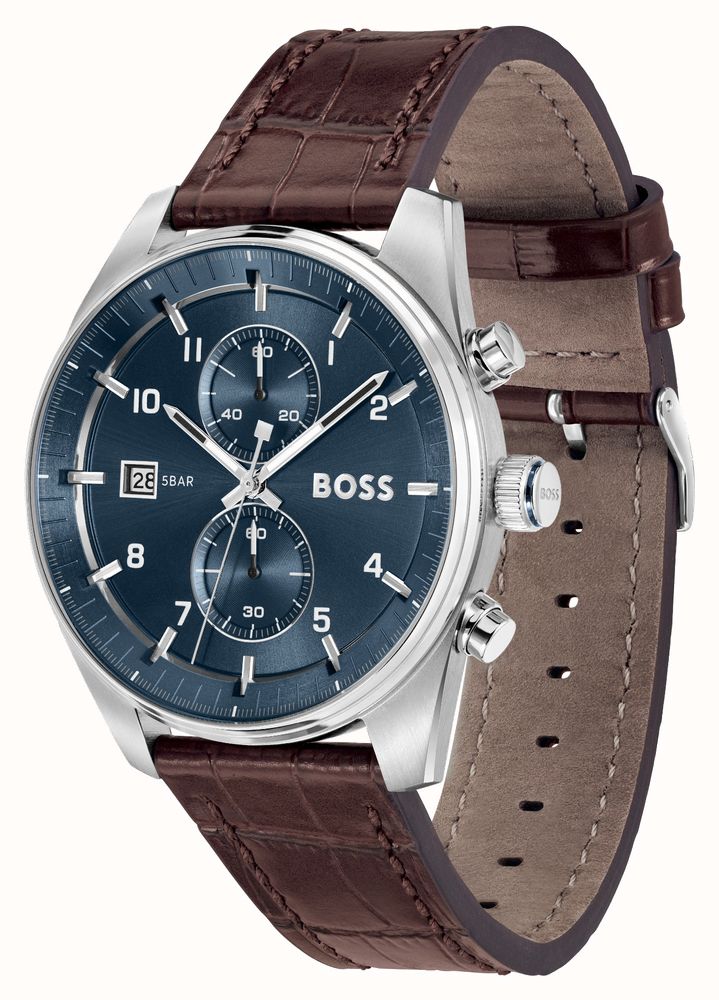 Hugo Boss Uhr Blaues Zifferblatt Hugo Boss Uhr Herrenuhr Braunes