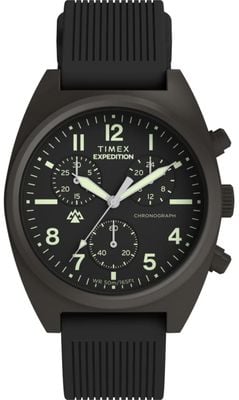 Timex Expedition Capstone Chronograph (41mm) Black Dial / Black Silicone Strap TW2Y61000