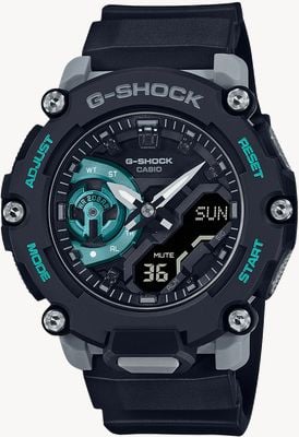 Casio G-Shock Carbon Core Guard Uhr in Schwarz und Türkis GA-2200M-1AER