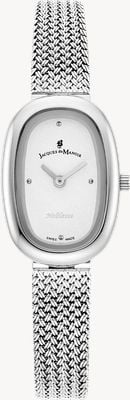 Jacques Du Manoir Noblesse al quarzo a due lancette (20 mm) con quadrante bianco / bracciale in maglia di acciaio inossidabile JWL05201