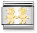 Nomination Classic Gold Brothers 9ct Gold Charm 030162/68
