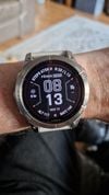 Customer picture of Garmin Fenix 7 Pro Sapphire Solar Titanium Fog Grey Ember Orange Band 010-02777-21